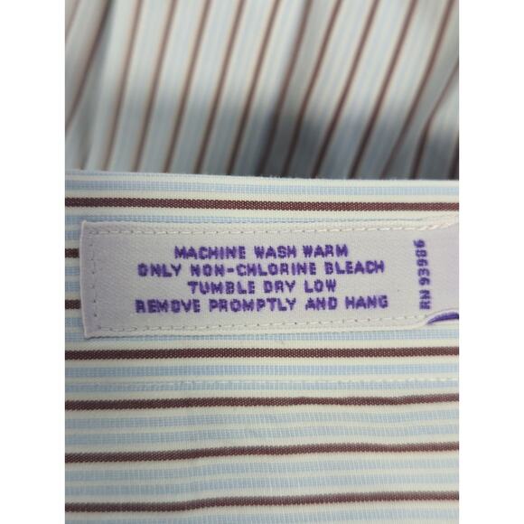 Brooks Brothers Shirt 16-35 Classic Fit Stripe Non Iron Supima Cotton Mens - Picture 7 of 9